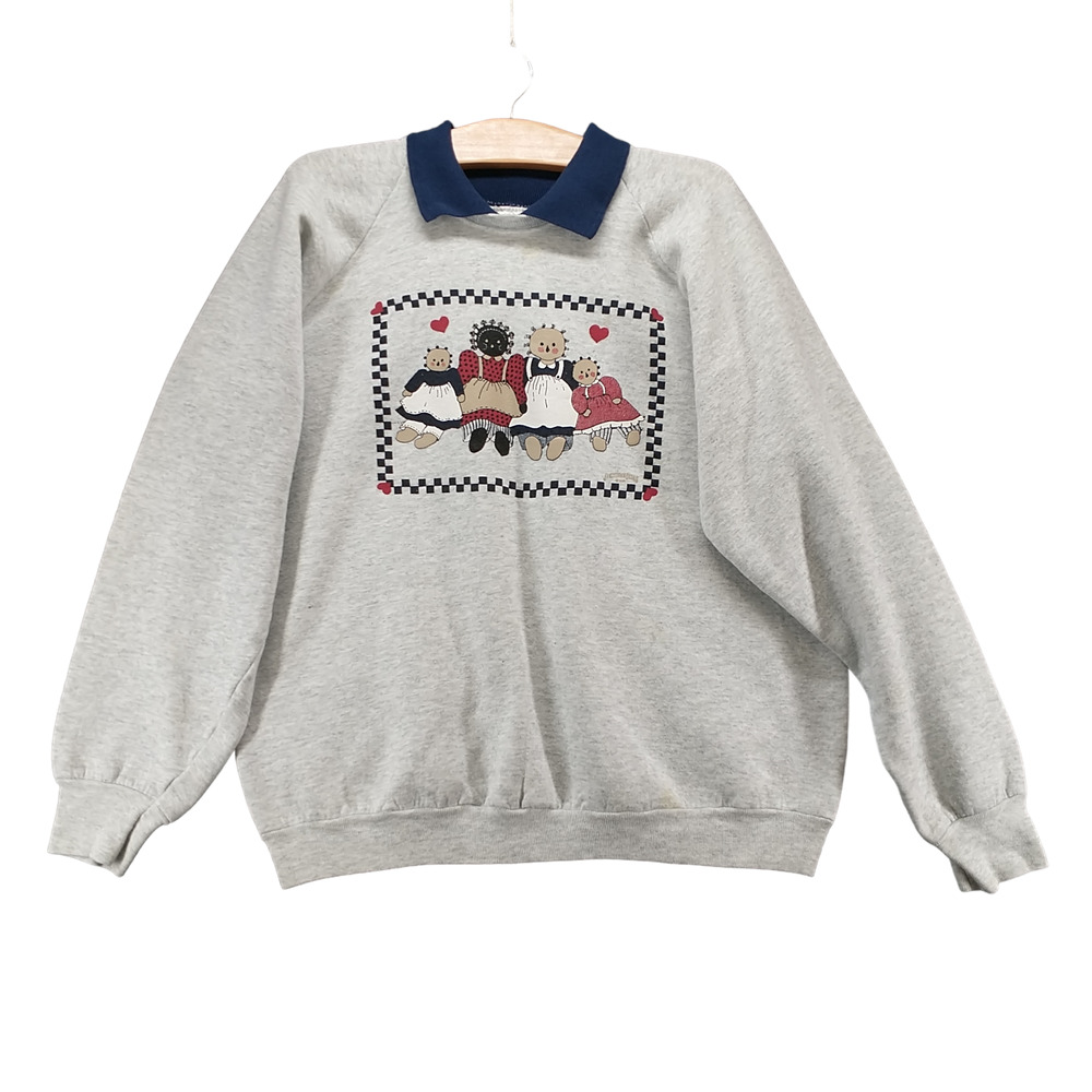 Fruit of the Loom Sweatshirt Gray XL Bears Granda Cottagecore Pullover Vintage